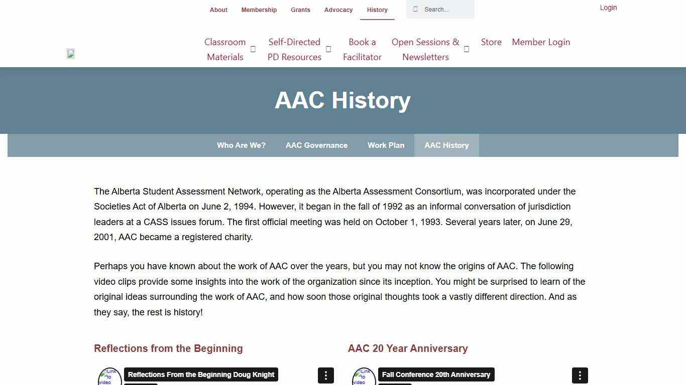 AAC History - Alberta Assessment Consortium